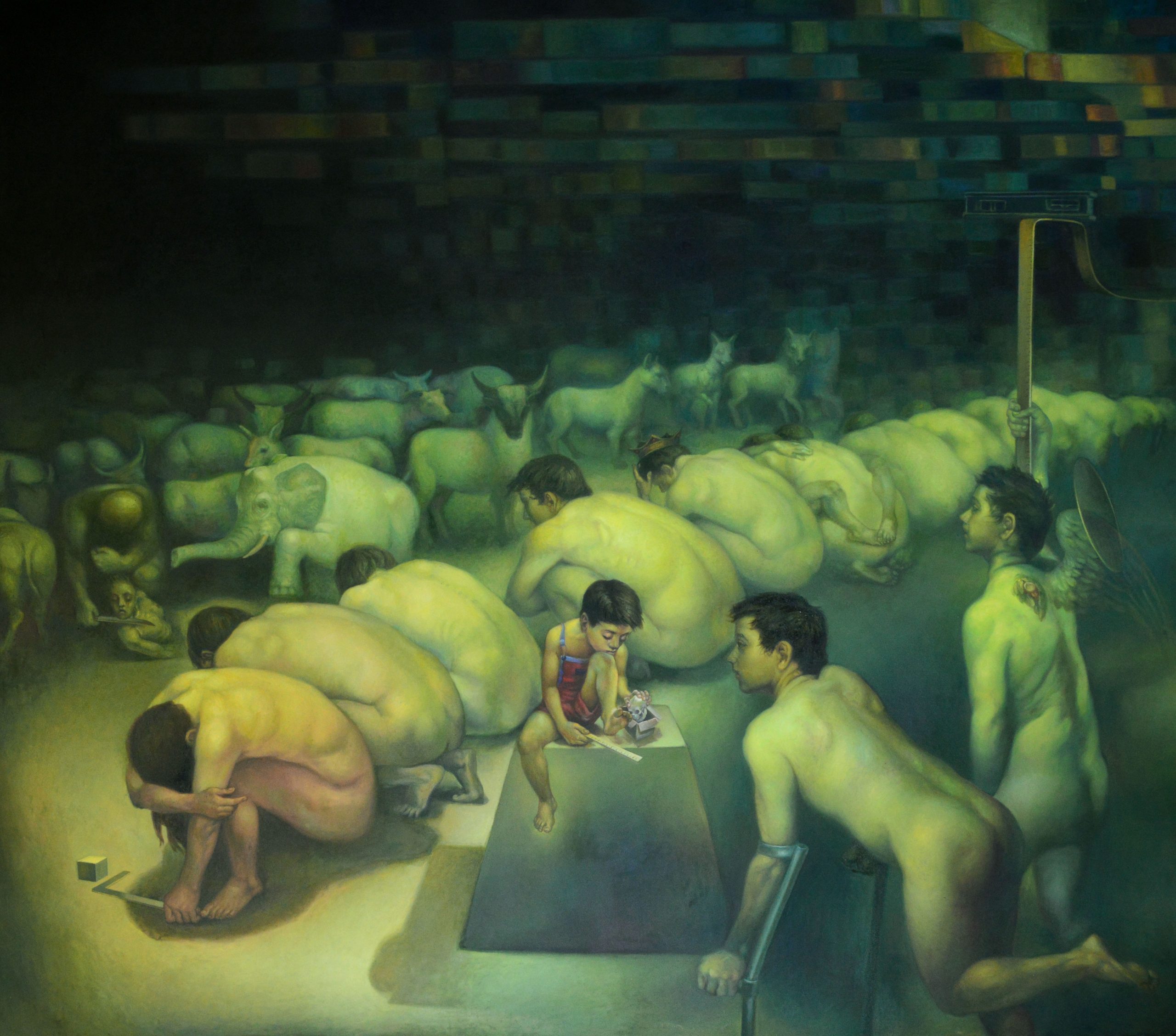 zzepda Israel- La medida de las cosas- Oleo s tela 142x 161 cm.